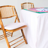 Full Length Fitted Card Tablecloth: Ticking Stripe in Light Pink