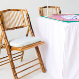 Full Length Fitted Card Tablecloth: Ticking Stripe in Light Pink