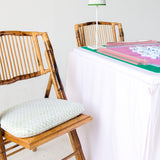 Full Length Fitted Card Tablecloth: Ticking Stripe in Light Pink