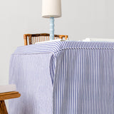 Full Length Fitted Card Tablecloth: Ticking Stripe in Navy