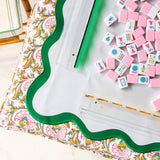 Full Length Fitted Card Tablecloth: Petal Whorl in Pink