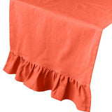 ginger orange solid ruffle cloth table runners