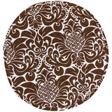 gracious chocolate brown reversible bold striped chocolate brown printed round quilted cloth placemats