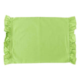 grass green solid ruffle cloth placemats