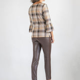 Haley Top - Plaid Brown