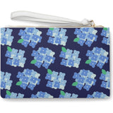 The Chatham Clutch -  Hydrangeas on Navy