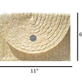The Vineyard Straw Clutch with Green Bow - Interchangeable