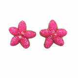 Hot Pink Flower Earrings