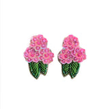 Pink Hydrangea Earrings