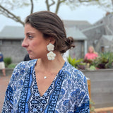 Bali Flower Earrings in Ivory