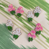 Pink Hydrangea Earrings