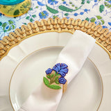 Navy Blue Flower Napkin Ring