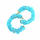 Flower Hoops in Bright Blue