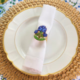 Navy Blue Flower Napkin Ring