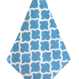 latticework ocean blue printed cloth dinner napkins