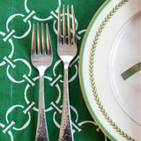 linked-up ivy green printed cloth placemats