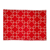 linked-up scarlet red printed cloth placemats