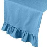 midnight blue solid ruffle cloth table runners