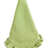 moss green solid ruffle cloth dinner napkins