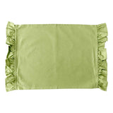 moss green solid ruffle cloth placemats