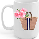 Mug - Straw Bag with Peonies