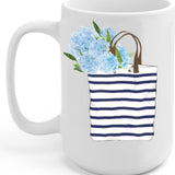 Mug - Striped Bag with Hydrangeas