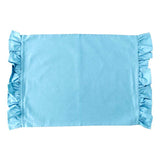 ocean blue solid ruffle cloth placemats