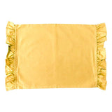 ochre yellow solid ruffle cloth placemats