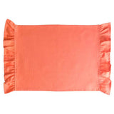 persimmon peach solid ruffle cloth placemats