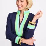 Tassley Navy Sport Tunic Dress with Mint & Lime