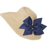 Straw Hat With Navy Interchangeable Bow