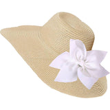 Straw Hat With White Interchangeable Bow