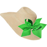 Straw Hat With Green Interchangeable Bow