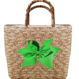 Sankaty Straw Tote with Interchangeable Bow - Green