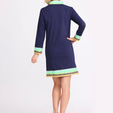 Tassley Navy Sport Tunic Dress with Mint & Lime