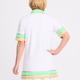 Tassley White Sport Tunic with Mint & Lime