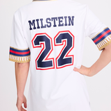 Tassley White Sport Tunic with Navy & Red