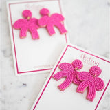 The Berkeley Bow Earring in Hot Pink