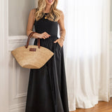 Penelope Sleeveless Maxi Dress in Black Beauty