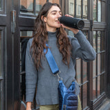 Black with Silver Top Stainless Steel Insulated Water Bottle- 24 Oz
