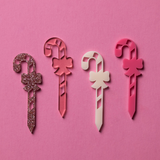 Candy Cane Food Pick Set