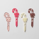 Candy Cane Food Pick Set